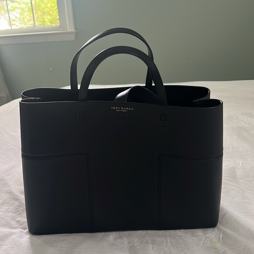 Black Tory Burch Leather Tote Bag
